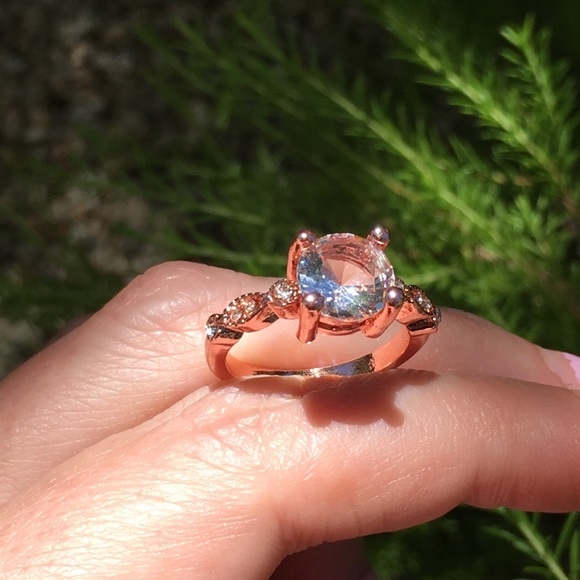 14k rose gold ring wedding diamond - Picture 2 of 8